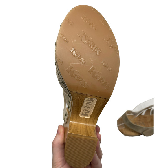 Korks by Kork Ease Abloom Perforated Suede Clog Beige 6 - Picture 7 of 9